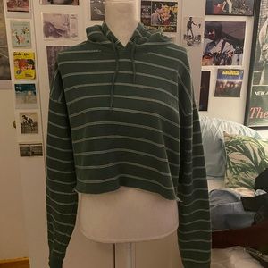 Striped UO crop hoodie